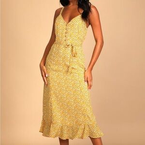 Lulu's Sunlit Floral Midi Dress